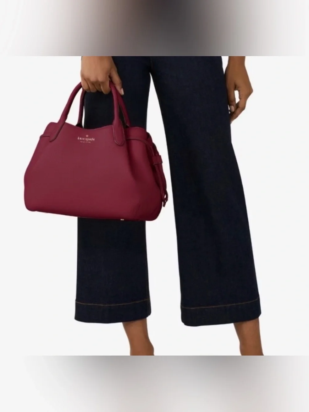 Kate Spade Large Dumpling Satchel Blackberry Preserves maroon cranberry bag